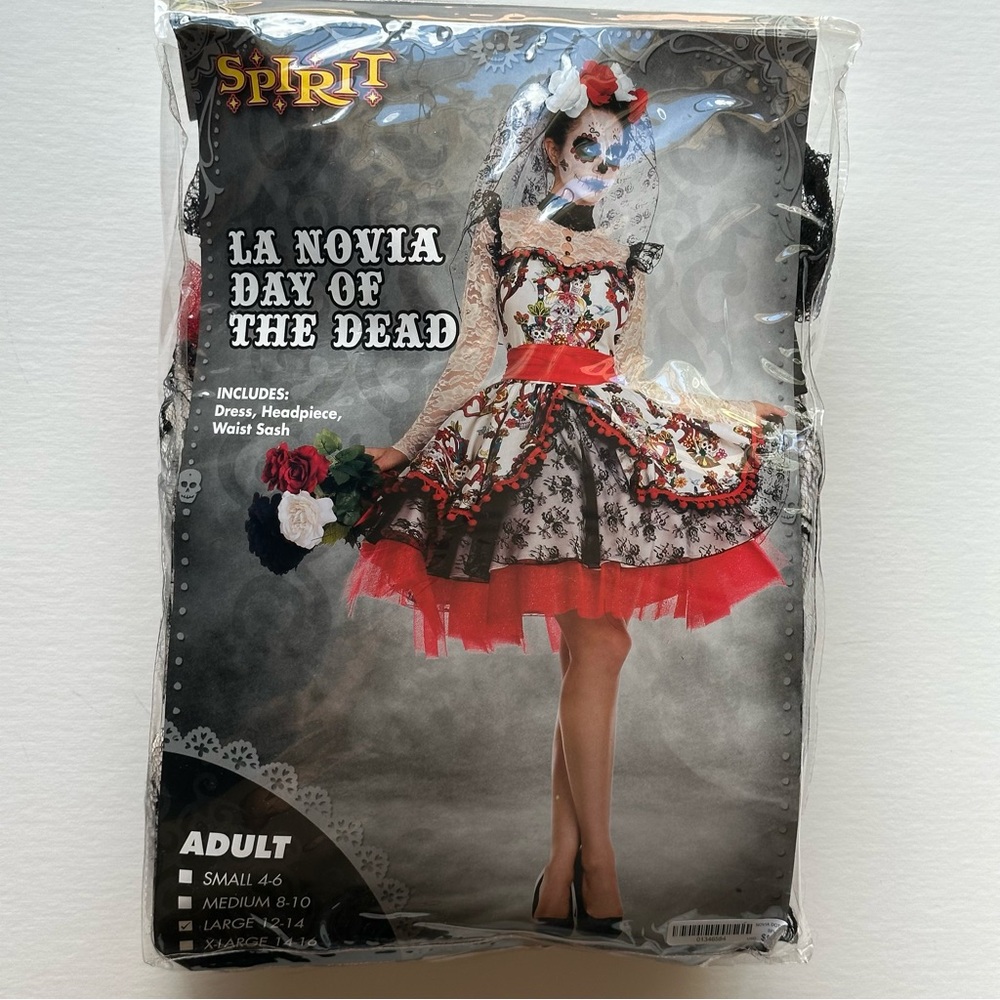 Spirit La Novia Day of the Dead Costume - Black, Red, White